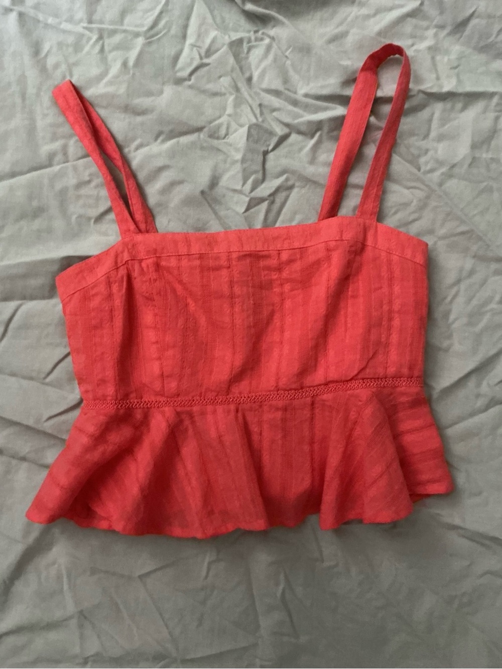 Women's Coral Peplum Tank Top